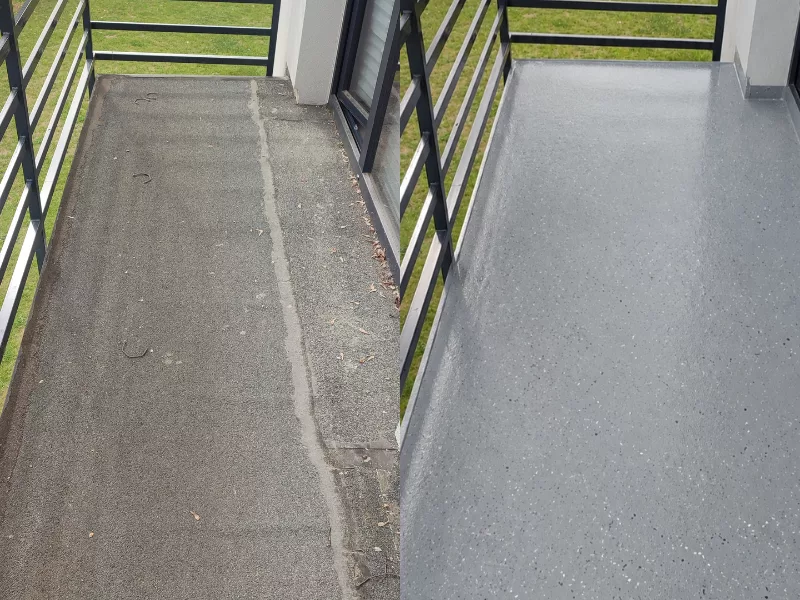 Posadzka poliuretanowa na balkonie